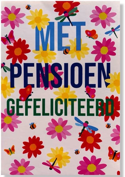Met Pensioen! Hartelijk Gefeliciteerd - Pensioen Wenskaart - 12x17cm - Gevouwen kaart inclusief envelop - Pensioen / Stoppen met werken