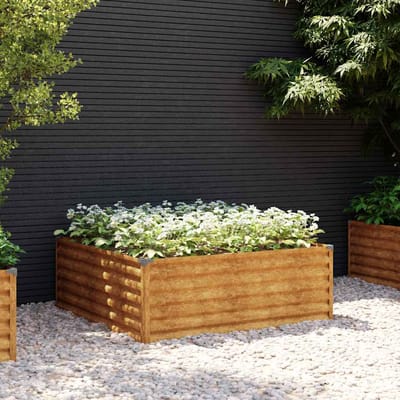 vidaXL - Plantenbak - verhoogd - 100x100x36 - cm - cortenstaal