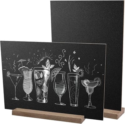 2 stuks mini-borden met ezel tafelborden, dubbelzijdige krijtborden voor bruiloft, feest, verjaardag, tafeldecoratie voor menu