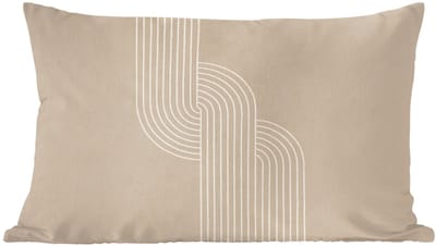 Sierkussens - Kussentjes Woonkamer - 60x40 cm - Parallelle lijnen - Lichte textuur - Beige