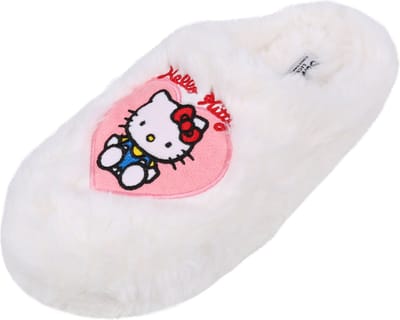 Hello Kitty Witte damespantoffels/thuisslippers, warm, zacht, antislip
