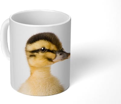 Mok - Koffiemok - Eend - Geel - Dieren - Natuur - Mokken - 350 ML - Beker - Koffiemokken - Theemok