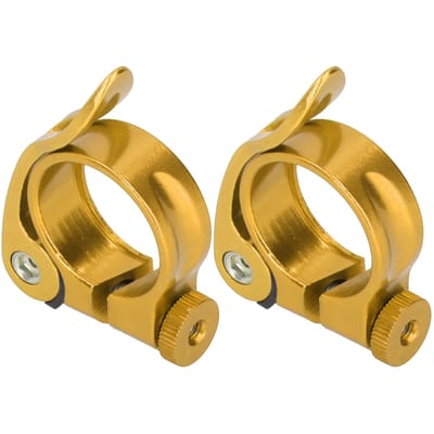 2StuksSet 31.8MM Fiets Zadelpen Klem Snelspanner Clip voor 27.2MM Fiets ZadelpenGoud brown