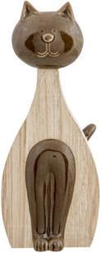 Cosy @ Home Kat Wood Look Bruin 6,2x4,4xh15,5cm Lang