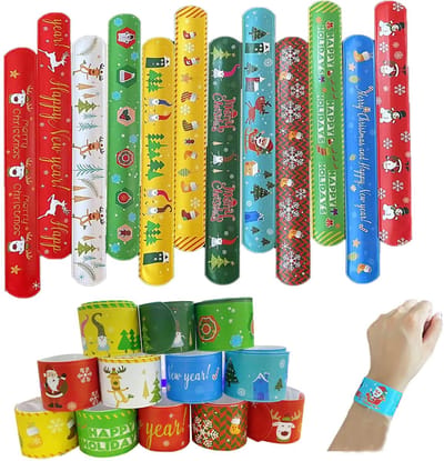 Dailygoody - Klikarmband voor Kerstmis - Slaparmbanden - 48 Stuks - 22 Centimeter - Feestdecoratie - Cadeautje voor Kinderen - Geschikt voor Jongens e