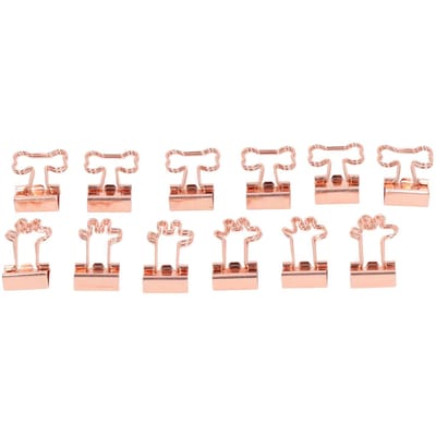 30 Pcs Pinces à Reliure Force de Serrage Puissante Formes d'Os de Cerf Poignée Or Rose Pince à Papier avec Boîte de Rangement pour l'École beige