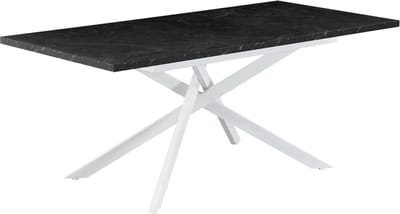 Uitschuifbare Eettafel 120-160 cm voor 4-6 Personen - Houten Tafel met Kruisframe - Industrieel Modern Design