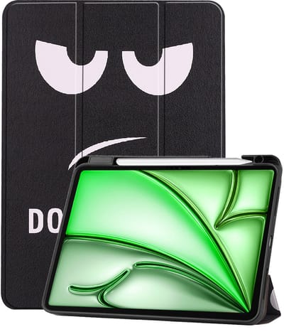 Hoesje Geschikt voor Apple iPad Air M3/M4 (2025/2026) - 11 inch - Dun & Stevig - Trifold Bookcase - Hard Cover Case - Met Uitsparing Geschikt voor Apple Pencil - Hardcover Book - Tablet Hoes - Don't Touch Me