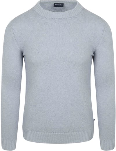 Suitable Pullover Bouclé Blauw - Maat M - Heren - Sweater