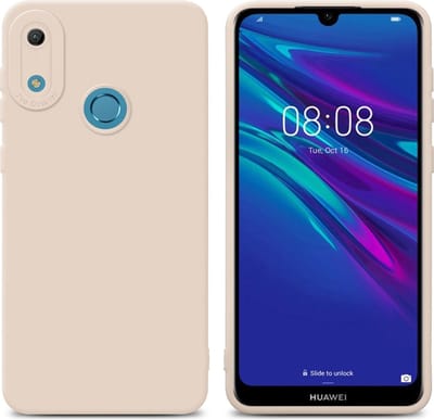 Cadorabo Hoesje geschikt voor Huawei Y6 2019 in FLUID CREAM - Beschermhoes gemaakt van flexibel TPU silicone Cover Fluid Case