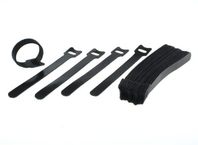 OTB Kabelmanagement - Klettband - 25er Set schwarz - 15cm