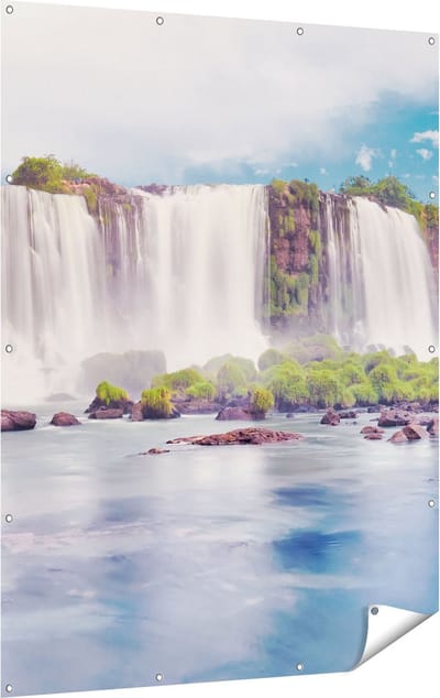 Gards Tuinposter Watervallen in Argentini� - 120x160 cm - Tuindoek - Tuindecoratie - Wanddecoratie buiten - Tuinschilderij