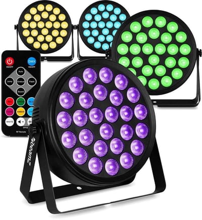 BeamZ set van 4 BCC260 LED PAR - PAR spot met 27x 6W LED’s - Blacklight met afstandsbediening