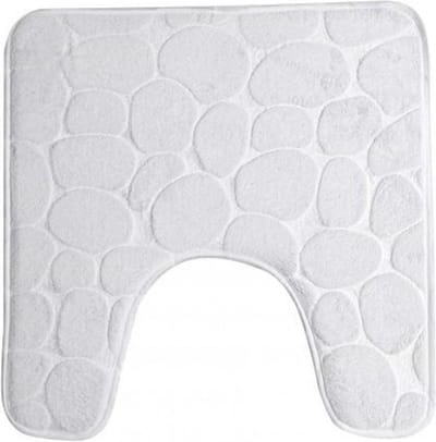 Urban Living Badkamerkleedje - wc badmat tapijt - memory foam - parel wit - 49x49cm