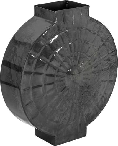 HomeBound by KY | Metalen vaas rond blauw | bloemenvaas metal petrol