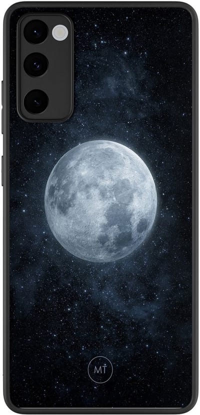 Hoesje geschikt voor Samsung Galaxy S20 FE - Maan - TPU Hard Case Backcover - Blauw - Mooie Telefoonhoesjes