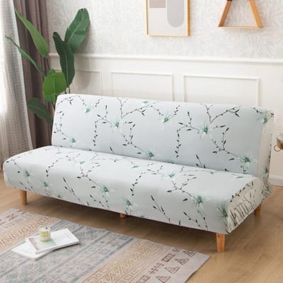 Spandex Elastische Sofa Bed Hoezen Armless Sofa Hoes Voor Woonkamer Stretch Opvouwbare Bank Bed Hoezen Meubelbeschermer 120-140cm S