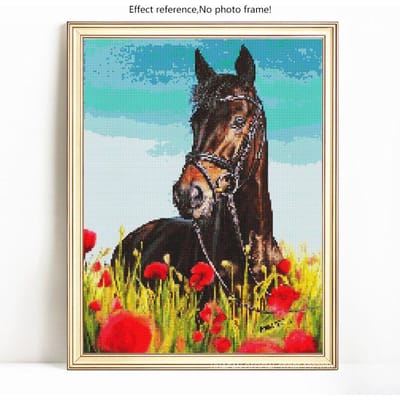 5D diamant schilderij dier paard volledige ronde borduurwerk verkoop foto strass diamant 20X30 blue