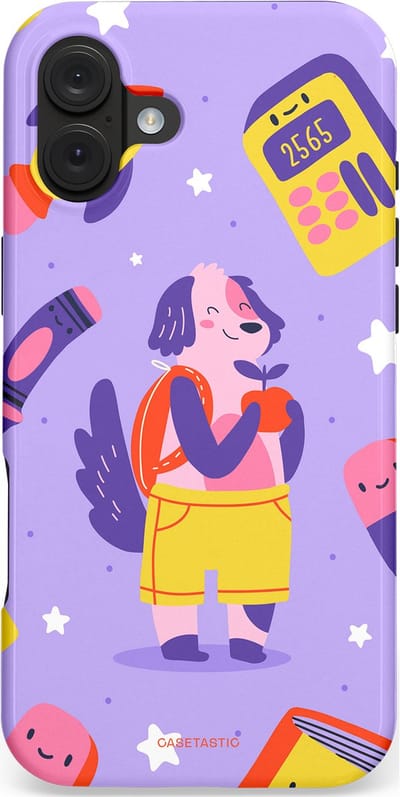 Casetastic hoesje geschikt voor Apple iPhone 16 Plus - MagSafe - Dubbellaagse bescherming - Tussen boeken en sterren - Fashion Case - Lavendel Geel