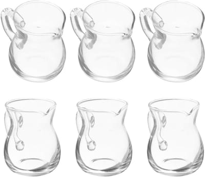 Set van 6 Melkdispenser met 100 ml Glazen Spuiten - Compacte Roomdispenser voor Koffie, Thee en Siropen, Ideaal voor Thuis en Onderweg