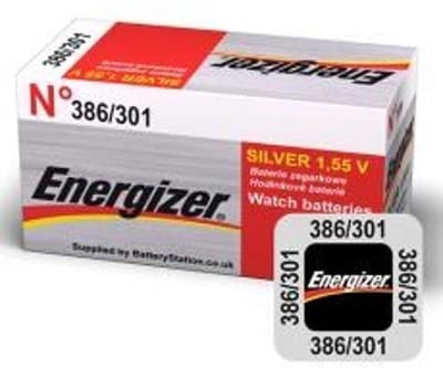 Energizer Silver Oxide Knoopcel Batterij 301/386 – Forniturenpack