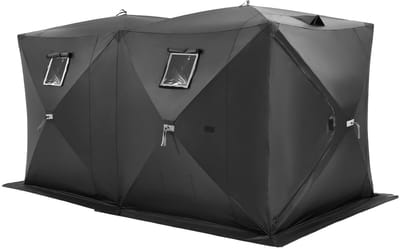 Draagbare IJstent - Vis Tipi - Winter Vissen - Waterdicht Oxford - 3.6x1.8x2m - Zwart