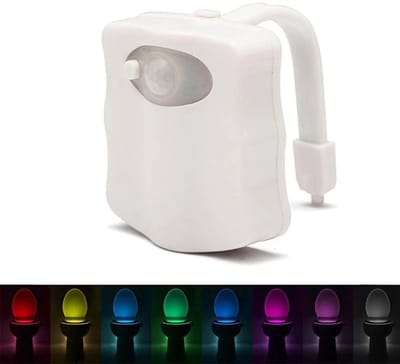 Oneay Kleurrijk nachtlampje voor het toilet met bewegingssensor, toiletverlichting, automatische badkamerverlichting, toiletbrilverlichting met bewegingssensor, nachtlampje, 8 kleurwisselingen