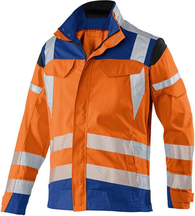 KUBLER PSA REFLECTIQ 12078340 Hi Vis Reflecterend Stof Werkjas HEREN Veiligheidsjas Oranje Donkerblauw - Hoge Zichtbaarheid - Vuilafstotend - OEKO TEX PPE