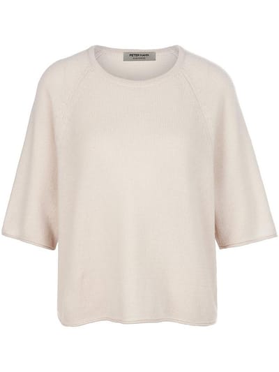 Trui ronde hals 100% kasjmier Van Peter Hahn beige
