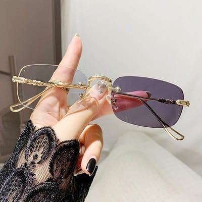 Lunettes Photochromiques Anti-lumière Bleue Sans Monture Style Élégant Sophistiqué Pour Femmes Adultes.2190 -3