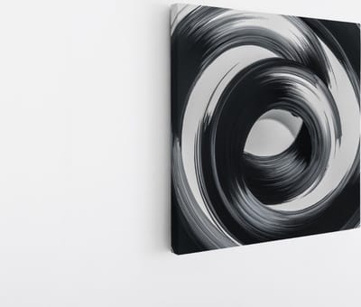 Saammp Canvas Schilderij - Abstracte Geometrische Kunst - Zwart-Wit - 20x20 - Foto op canvas - Wanddecoratie - muurdecoratie Woonkamer - Slaapkamer decoratie - Canvas Print