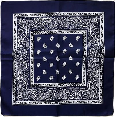 New Age Devi - Stijlvolle Bandana met Paisley print - Multifunctionele Katoenen hoofdband - Ideaal Sport accessoire - Trendy Boeren zakdoek - In diep Donkerblauw