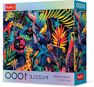 Trefl - Vierkante doos - Puzzel met 1000 stukjes in de jungle - 68,6 x 48,3 cm - Doe-het-zelf print - Creatief leuk - Klassieke puzzel voor volwassenen en kinderen vanaf 12 jaar