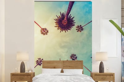 Behang - Fotobehang Palmboom - Lucht - Bomen - Zomer - Tropisch - Breedte 160 cm x hoogte 240 cm