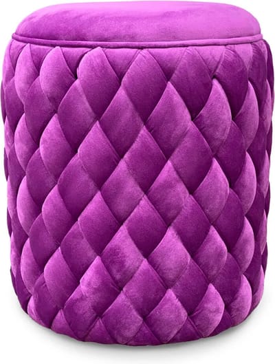 Colmore by Diga Live in Luxury Poof geweven Purple fluweel 40x40x48 - Luxury Stool