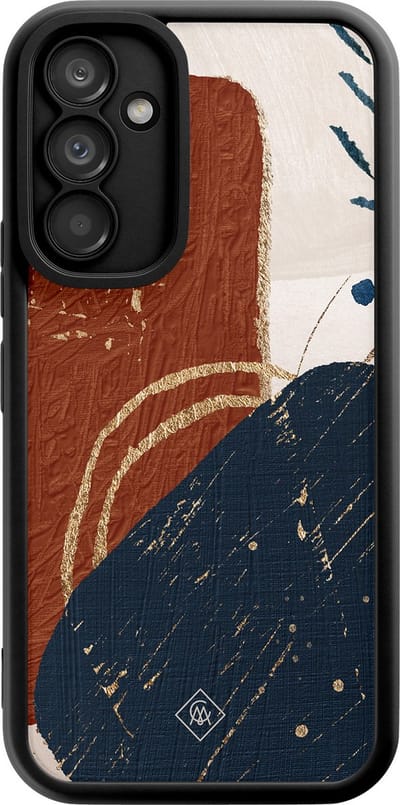Casimoda® hoesje - Geschikt voor Samsung Galaxy A54 - Abstract Terracotta - Zwart TPU Backcover - Geometrisch patroon - Multi