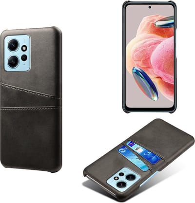 Backcover met Opbergvakjes + PMMA Screenprotector voor Xiaomi Redmi Note 12 4G_ Zwart