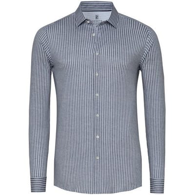 Desoto Overhemd Twill Stripe Pattern Casual Kent Zwart / male