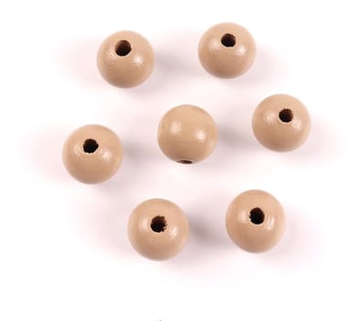 100 stuks ronde natuurlijke losse spacer-kralen, grote houten kralen met gat, voor doe-het-zelf knutselwerk, decoraties, armbanden, halskettingen, rijgen, macramé sieraden, 16 mm, donkerbeige
