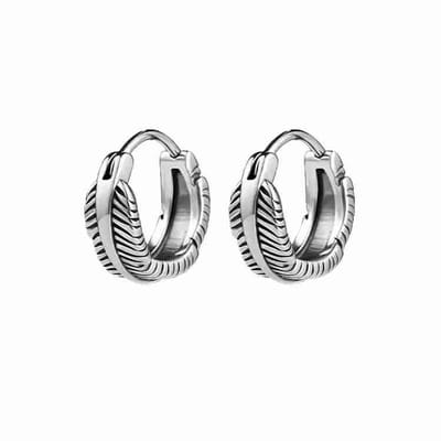 WeLoveSilver - zilverkleurige oorringen - chirurgisch staal - veerpatroon