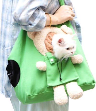 Huisdier drager - Opvouwbare tas - Veilig reizen - Ademende stof - 37 cm lengte - Groen