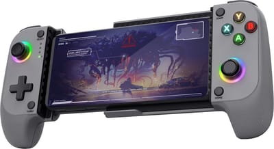 Trust GXT 735G Mylox Draadloze Mobiele Gaming Controller - Bluetooth 5.0 – Geschikt voor iPhone en Android – Dual Vibration Feedback – RGB-verlichte knoppen – Grijs