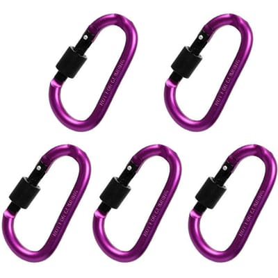5 STUKS Karabijnhaak Clip Set Aluminiumlegering Toeristenhaken Vissen Karabijnhaak Gesp Karibiner Sleutelhanger Sleutelhanger Camping Karabijnhaken D-5 Purple