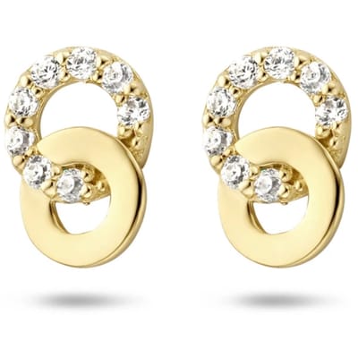 9K Geelgouden oorknoppen zirkonia 6,5 mm - 8000203