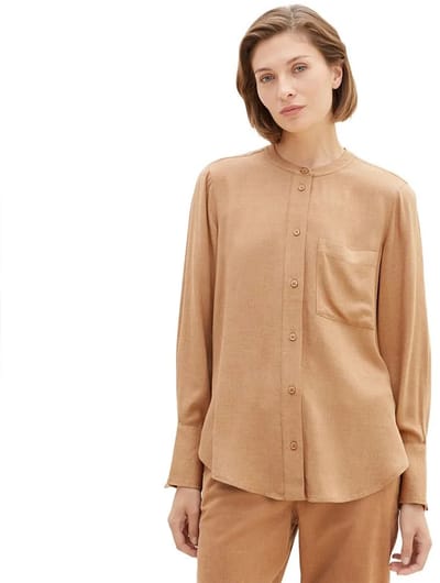 Tom Tailor 1037888 Melange Bloes Beige 38 Vrouw