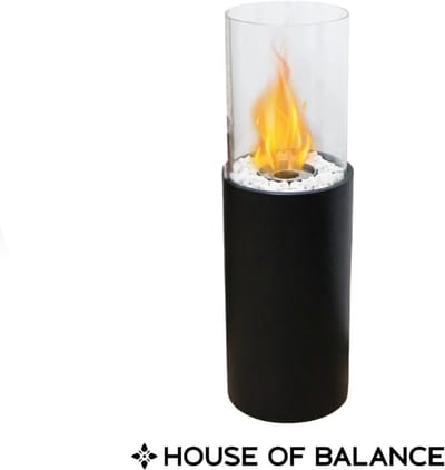 House of Balance Bio Ethanol Haard - Sfeerhaard - Tuinhaard - Binnen en buiten - Bio Ethanol Toren - 80.5 cm - Tafelhaard - Zwart