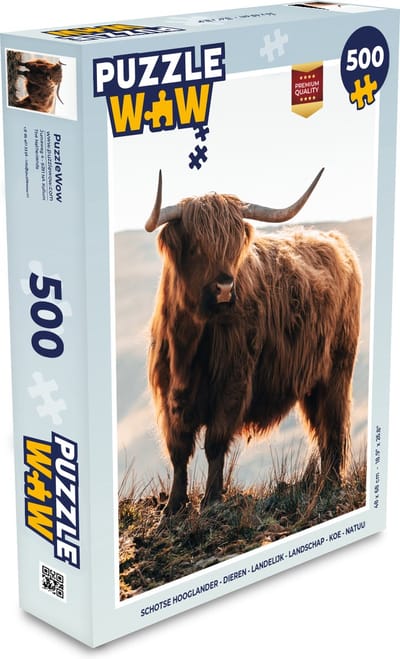 Puzzel Schotse hooglander - Dieren - Landelijk - Landschap - Koe - Natuur - Legpuzzel - Puzzel 500 stukjes