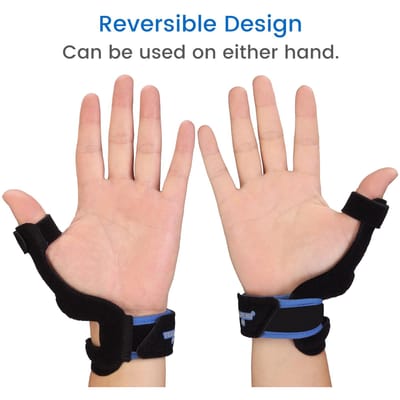 Attelle de pouce Velpeau Support respirant pour doigt à gâchette Maladie de De Quervain Stabilisateur Convient à la main gauche droite M
