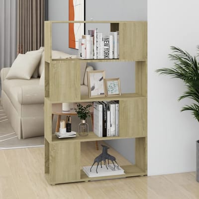 vidaXL - Boekenkast/kamerscherm - 80x24x124,5 - cm - bewerkt - hout - sonoma - eiken