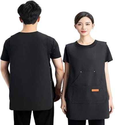 Schort - Vestmodel schort - Bak- en keukengereedschap - Waterdicht - Vlekbestendig - Unisex - Zwart